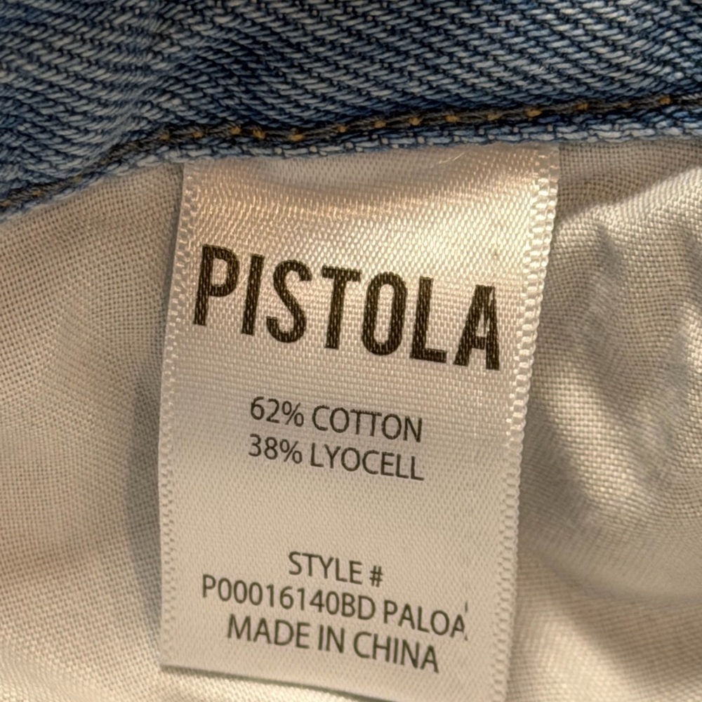 Pistola “Dalia” High Rise Wide Leg Light Blue Denim Jeans - Fly Front - Sz 28 - Picture 15 of 16